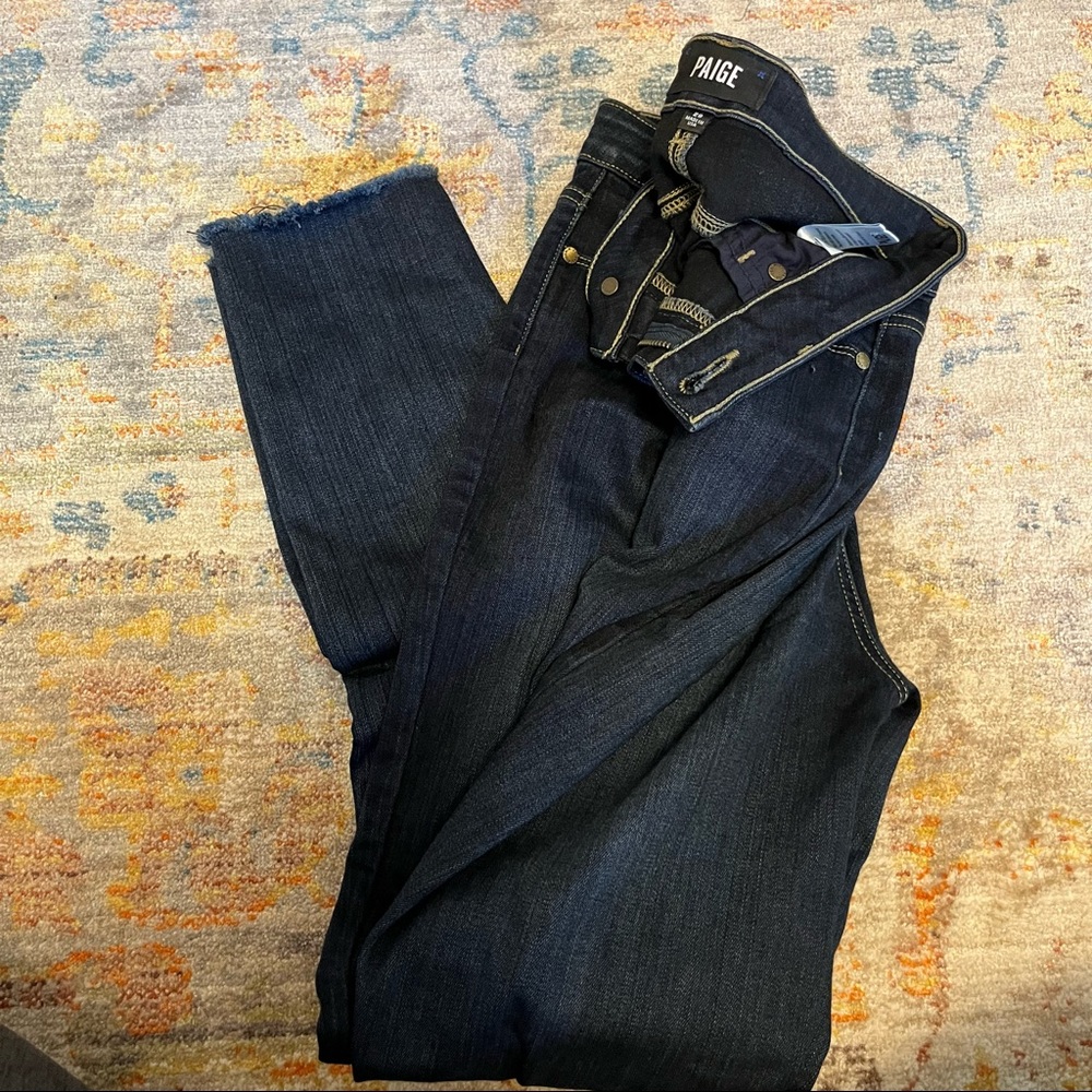 PAIGE skinny jeans raw hem